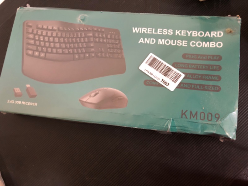 Photo 2 of Wireless Keyboard and Mouse, Wireless Ergonomic Keyboard and mousewith Wrist Rest and 3 Level DPI Adjustable Wireless Mouse for Windows/MacOS, Desktops/Laptops https://a.co/d/65Y8ZKx