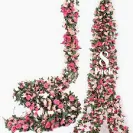 Photo 1 of Miracliy 9 Pack 73.8 FT Flower Garland Decorations Plastic Artificial Flowers for Wedding Decoration Photo Booth Backdrop Pink-9pcs 1