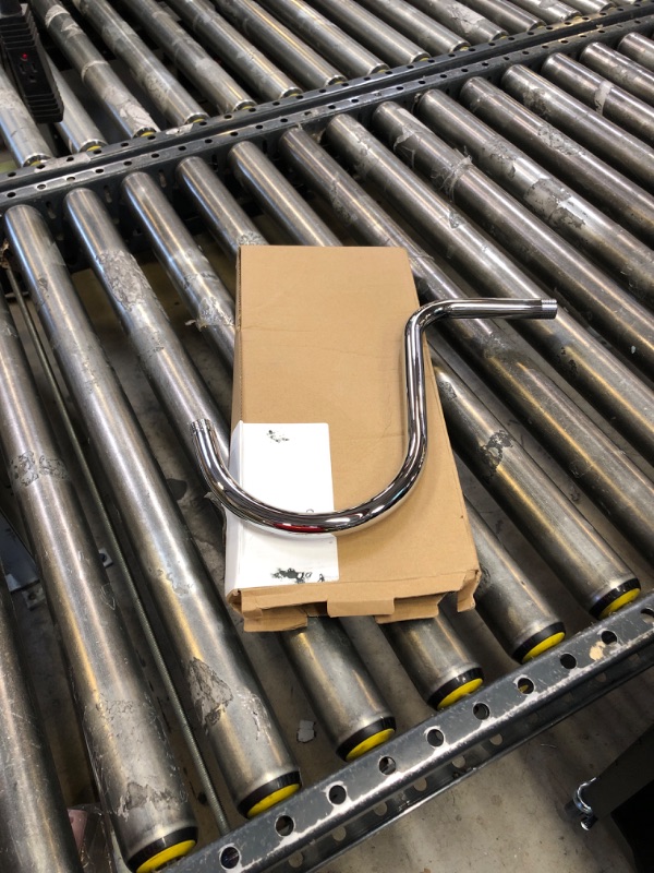 Photo 1 of High Rise Shower Head Extension Arm, S Shape Shower Extender Pipe Arm with Flange, 1/2" NPT Threads, Bathroom Accessories Compatible with Rain Shower (10-inch Chrome Plated)