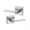 Photo 1 of Halifax Square Satin Nickel Keyed Entry Door Handle Lever Featuring SmartKey Security