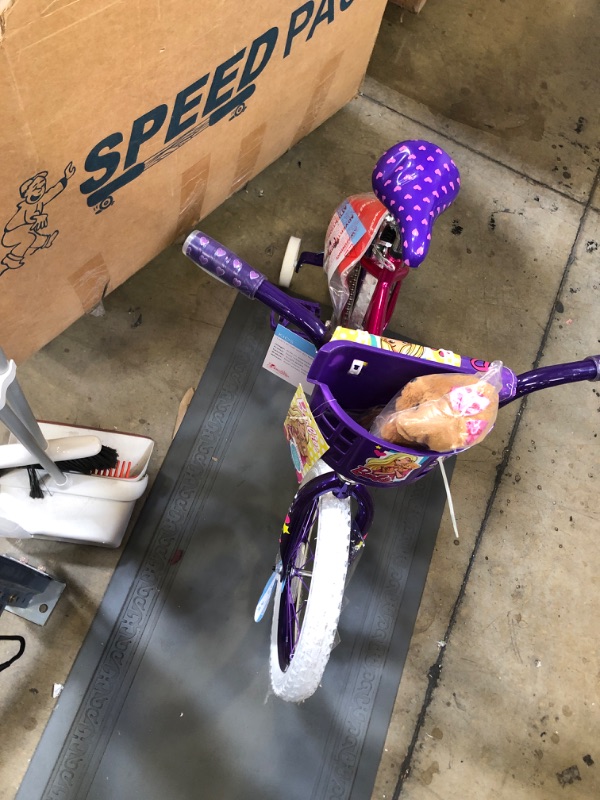 Photo 3 of MIssing 1 safety wheel Dynacraft 16" Barbie Girls' Bike with Plush Puppy, Pink