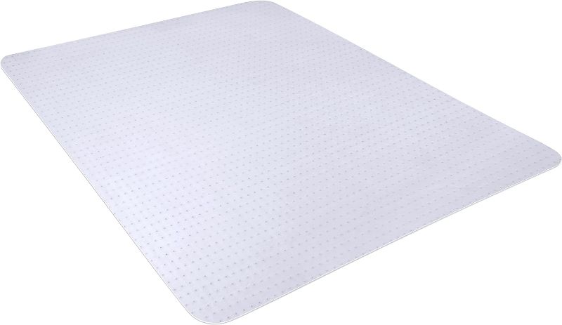 Photo 1 of Office Chair Mat for Carpeted Floors, 60" X 48" Transparent Desk Chair Mat for Low Pile Carpets, Plastic Floor Mat for Office Chair on Carpet for Work, Home, Gaming, Easy Glide (Rectangle)