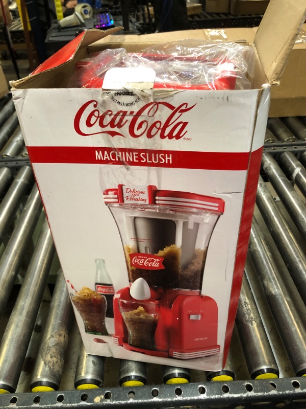 Photo 4 of Nostalgia Coca-Cola 32-Ounce Retro Slush Drink Maker Slushie Machine for Home, Red