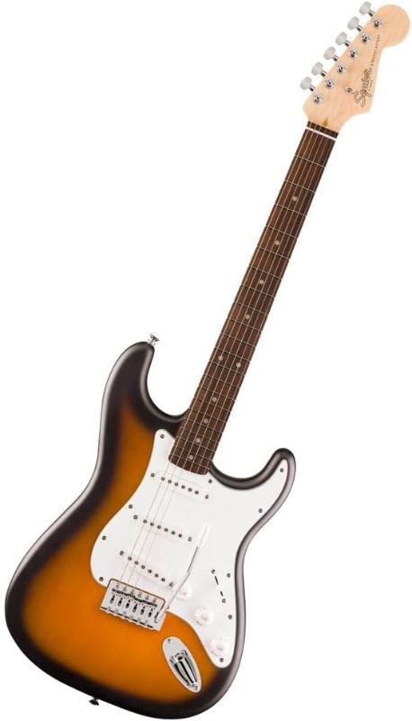 Photo 1 of Fender Squier Debut Series Stratocaster Electric Guitar, Beginner Guitar, with 2-Year Warranty, Includes Free Lessons, 2-Color Sunburst with Matte Finish
