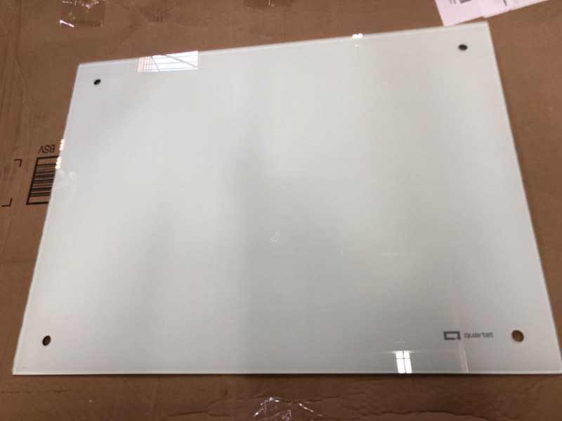 Photo 1 of Quartet Magnetic Glass Dry Erase White Board, 8' x 4' Whiteboard, Infinity Frameless Mounting, White Surface (G9648W-A)
