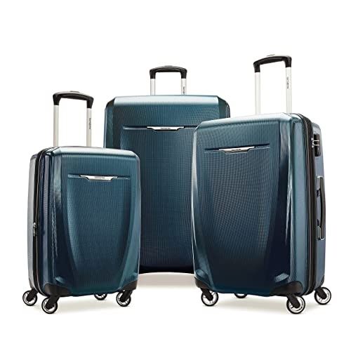 Photo 1 of Samsonite Winfield 3 DLX Hardside Expandable Luggage with Spinners, Navy, Checked-Large 28-Inch
