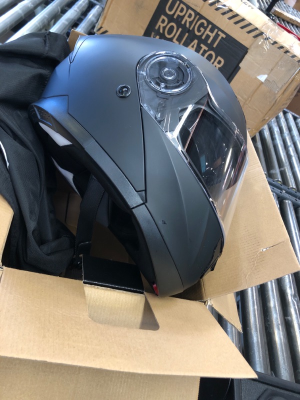 Photo 2 of Milwaukee Helmets MPH9814DOT 'Breeze' Flat Black Advanced Motorcycle Modular Helmet for Men and Women Biker w/ Drop Down Visor - X-Large X-Large Flat Black