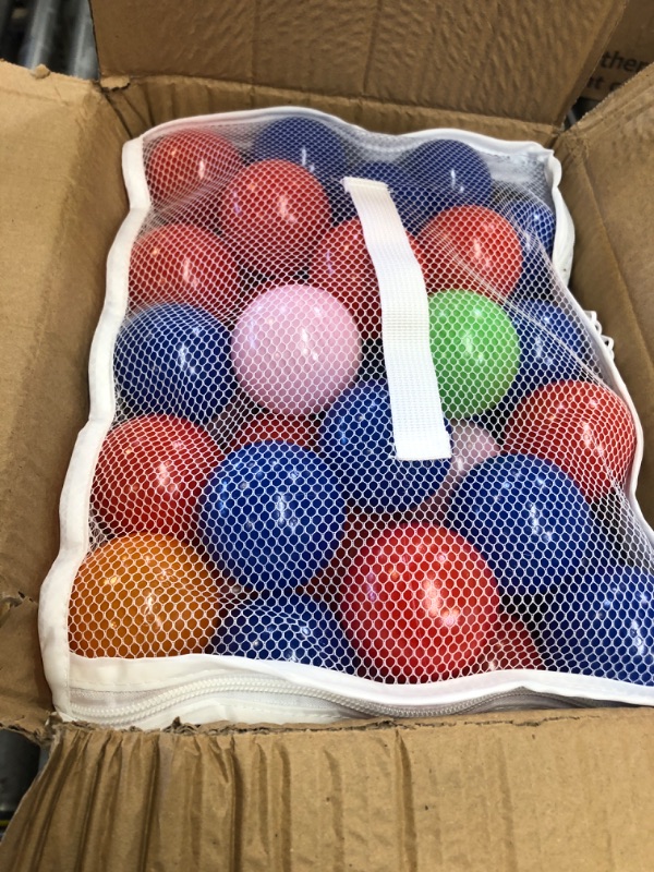 Photo 1 of Click N' Play Plastic Balls for Ball Pit, Phthalate & BPA Free, Crush Proof Play Balls for Ball Pit, Pit Balls in Assorted Colors in Reusable and Durable Storage Mesh Bag with Zipper | 200, 1000 count Bright 200 Count