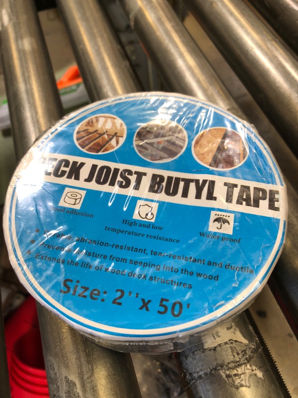 Photo 1 of  2" x 50' Deck Joist Butyl Tape, (Upgraded Strong Tape) Joist tape for decking, deck flashing tape, Waterproof Seal and Weather Resistance Tape, for Top of Joists, and Beams.