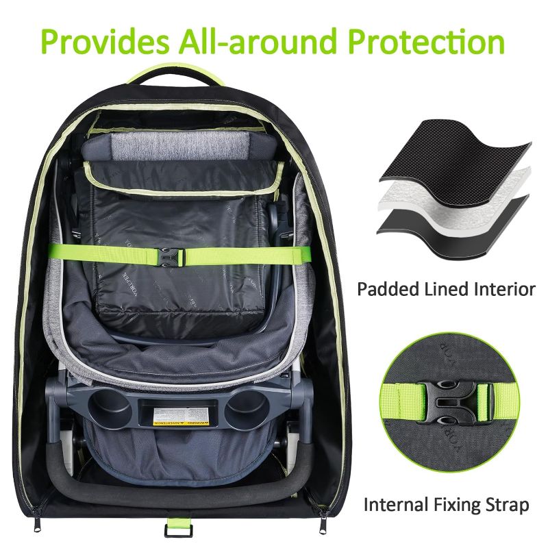 Photo 1 of YOREPEK Padded Stroller Travel Bag with Wheels for Airplane Compatible with Nuna Mixx Next, UPPAbaby MINU V2 and MINU, Gate Check Stroller Bag with Inner Wheel Bag, Stroller Storage Bag