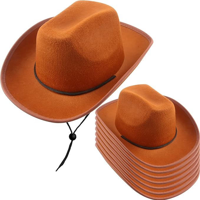 Photo 1 of 10 Pack Kids Plain Cowboy Hat Western Cowgirl Hat for Boys Girls Cowboy Theme Party Halloween Party Supplies