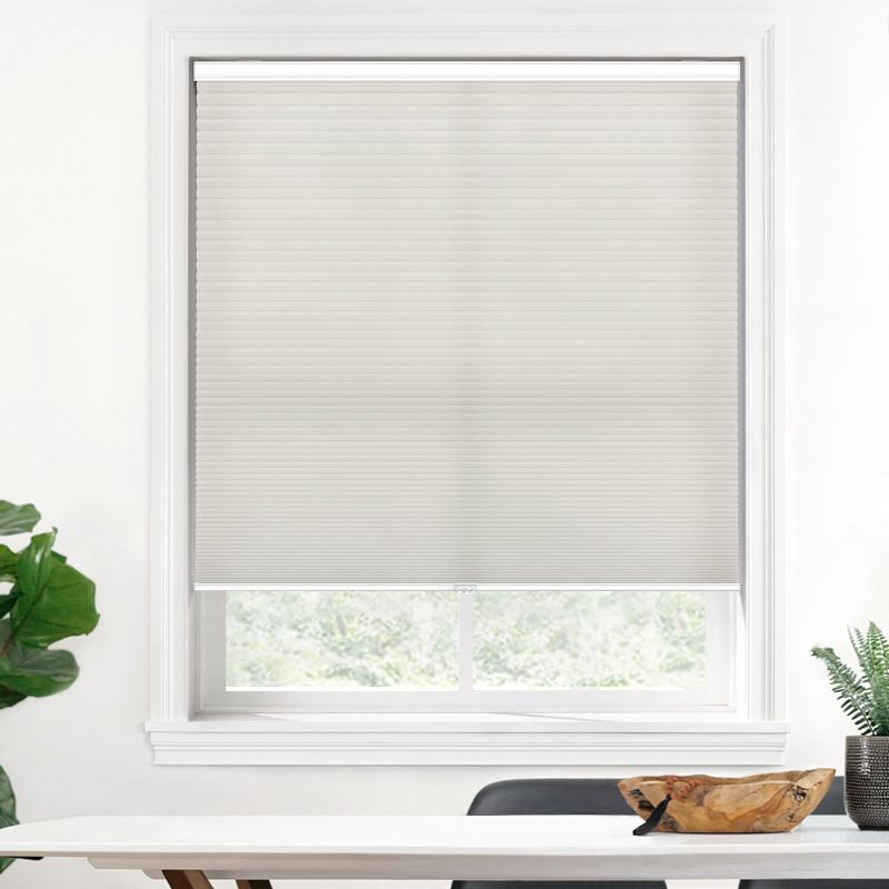 Photo 1 of LazBlinds Cordless Cellular Shades, Light Filtering 1.5 inch Honeycomb Shades Pleated Blinds for Window Size 23" W x 48" H, Grey