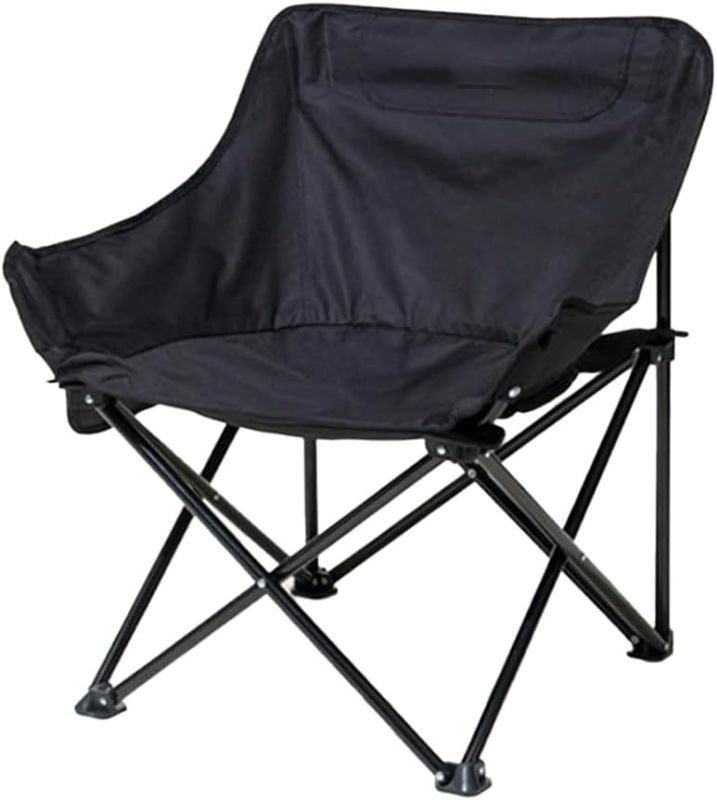 Photo 1 of Folding Camping Chair Compact Camp Chair Lawn Chair Foldable Lightweight Chair Folding Chair for Outdoor, Hiking, Travel, Beach, and Picnic (Black)