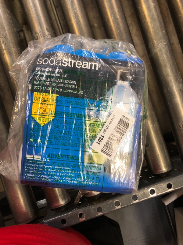 Photo 2 of --- MISSING CAPS---SODASTREAM DISHWASHER SAFE 1L CLASSIC DWS CARBONATING BOTTLE WHITE (TWINPACK), PACK OF 2 DISHWASHER SAFE WHITE 1L PACK OF 2
