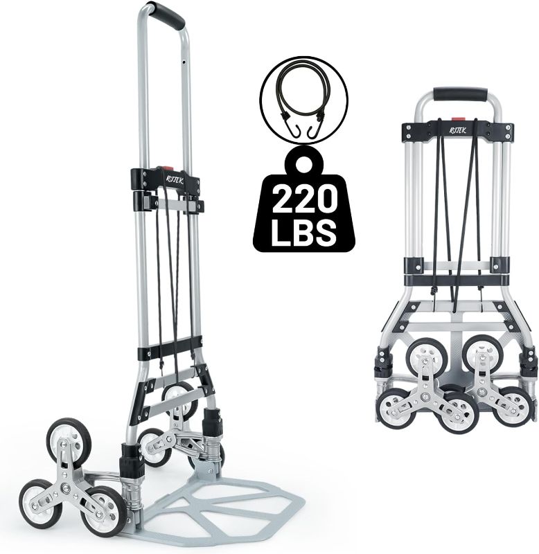 Photo 1 of ?Upgraded Version? Stair Climber Hand Truck and Dolly, 220 Lb Capacity Stair Climbing cart Heavy-Duty Trolley Cart Heavy-Duty Luggage cart Stair Dolly Lightweight with Telescoping Handle