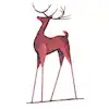 Photo 1 of 20 in. Red Metal Standing Reindeer