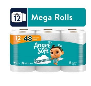 Photo 1 of Angel Soft® Toilet Paper, 48 Mega Rolls = 192 Regular Rolls, 2-Ply Bath Tissue