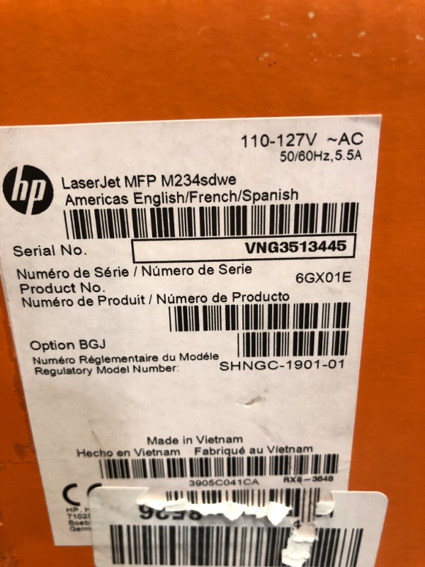 Photo 3 of HP - LaserJet M234sdw Wireless Black-and-White Laser Printer - White & Slate
