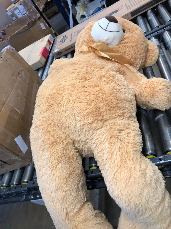 Photo 2 of MorisMos Giant Teddy Bear Stuffed Animal 4ft, Big Teddy Bear Plush for Baby Shower, Life Size Stuffed Bear Gifts for Kids, Girls, Girlfriend, Women on Valentine, Christmas, Birthday?Light Brown?