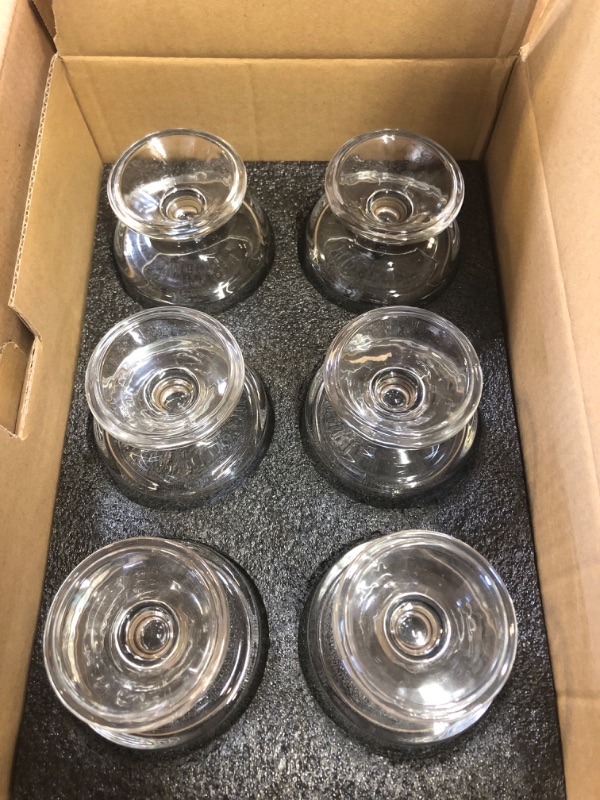 Photo 2 of 6 Pack Glass Dessert Bowls, 10 Oz Footed Trifle Bowls, Crystal Dessert Cups for Ice Cream Parfait Fruit Sundae Pudding Snack Cereal Nuts