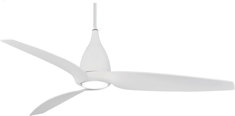 Photo 1 of MINKA-AIRE F831L-WHF Tear 60 Inch Ceiling Fan with Integrated LED Light and DC Motor in Flat White Finish
