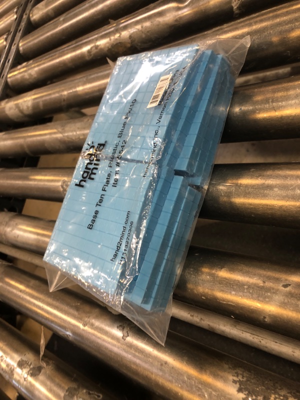 Photo 1 of hand2mind Blue Plastic Base Ten Blocks Flats Set, Place Value Blocks, Counting Cubes for Kids Math, Base Ten Blocks Classroom Set, Math Blocks Kindergarten, Base 10 Math Manipulatives (Set of 10)