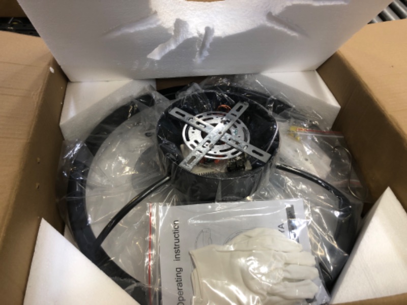 Photo 1 of COCOSTAR Flush Mount Smart Ceiling Fan with Light Alexa, Low Profile Ceiling Fan Compatible with Amazon Alexa/Google Home, 6 Speed Reversible Blades for Living Room, Bedroom,19 Inch Black-TUYA