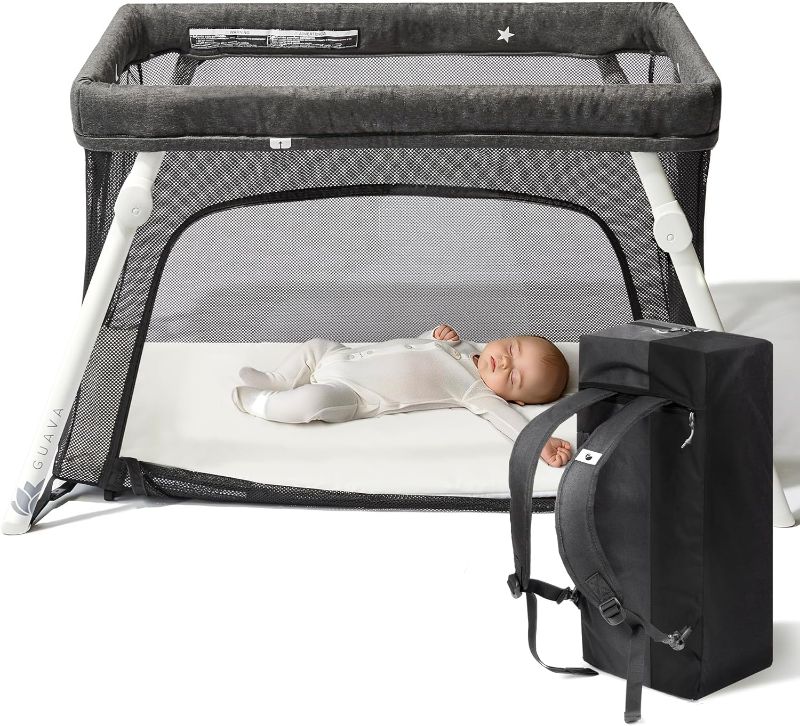 Photo 1 of Guava Lotus Travel Crib With Lightweight Backpack Design | Certified Baby Safe Portable Crib For Easier Bedtimes | Quick And Easy Set-Up Folding Play Yard...
