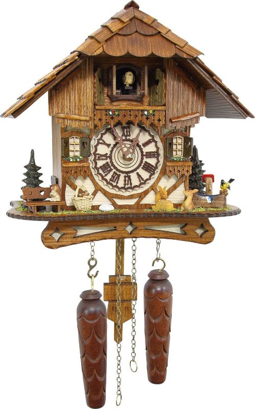 Photo 1 of Cuckoo-Palace German Cuckoo Clock - Blackforest Hillside Chalet with Wonderful Animals with Quartz Movement - 10 1/4 inches Height