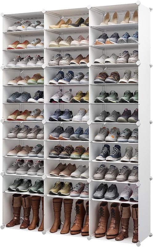 Photo 1 of MAGINELS Shoe Rack Organizer 72 Pairs Shoe Cabinet Storage,Shoes Shelves for Living Room Bedroom Hallway, White
