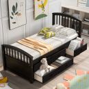Photo 1 of Twin Platform Storage Bed Solid Wood Bed w/ 6 Drawers