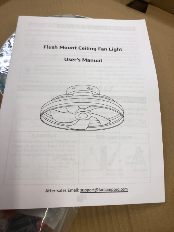 Photo 1 of Flush mount ceiling fan light 