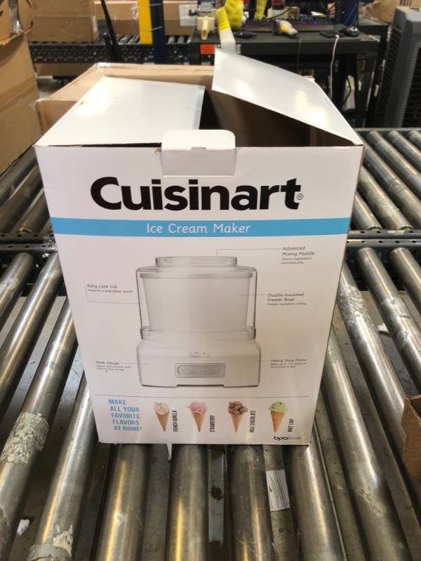 Photo 3 of Cuisinart ICE-21P1 1.5-Quart Frozen Yogurt, Ice Cream and Sorbet Maker, Double Insulated Freezer Bowl elminates the need for Ice and Makes Frozen Treats in 20 Minutes or Less, White New White