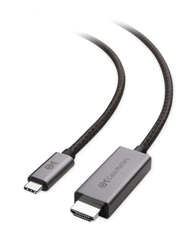 Photo 1 of Cable Matters 48Gbps 8K USB C to HDMI 2.1 Cable 6 ft, Support 4K 240Hz and 8K 60Hz HDR - Thunderbolt 3, Thunderbolt 4, USB4 Compatible with iPhone 15 - Max Resolution on Any MacBook is 4K 60Hz
