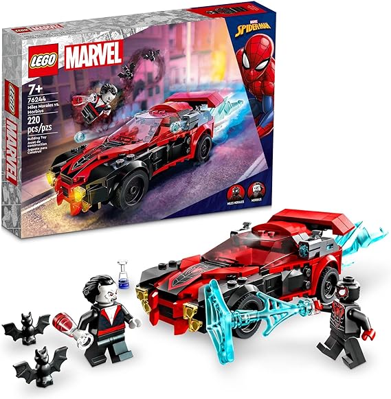 Photo 1 of LEGO Marvel Spider-Man Miles Morales vs. Morbius 76244 Building Toy - Featuring Race Car and Action Minifigures, Adventures in The Spiderverse, Movie Inspired Set, Fun for Boys, Girls, and Kids

