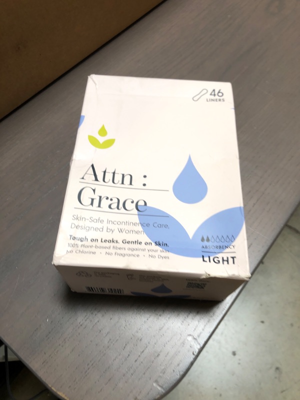 Photo 2 of Attn: Grace Panty Liners for Women - 46 Liners – for Light Urinary Incontinence, Bladder Leakage or Postpartum - 100% Breathable & Plant-Based Materials Active Odor Control - Free from Harsh Chemicals