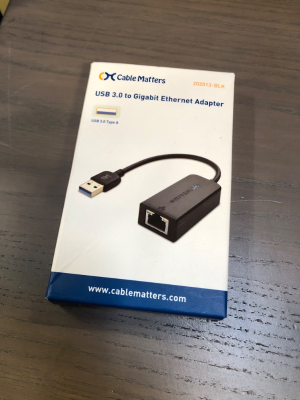 Photo 2 of Cable Matters Plug & Play USB to Ethernet Adapter with PXE, MAC Address Clone Support (USB 3.0 to Gigabit Ethernet, Ethernet to USB, Ethernet Adapter for Laptop) Supporting 10/100/1000Mbps in Black
