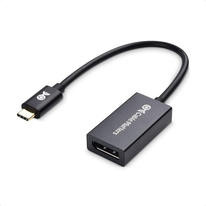 Photo 1 of Cable Matters 32.4Gbps USB C to DisplayPort 1.4 Adapter, 4K@240hz, 8K@60hz, and HDR Support -Thunderbolt 4 / USB4 Compatible with Oculus Rift S, iPad Pro, iPhone 15 Pro, MacBook Pro, XPS, Surface
