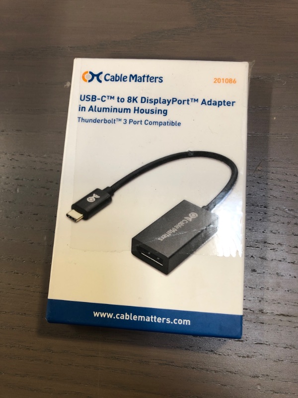 Photo 2 of Cable Matters 32.4Gbps USB C to DisplayPort 1.4 Adapter, 4K@240hz, 8K@60hz, and HDR Support -Thunderbolt 4 / USB4 Compatible with Oculus Rift S, iPad Pro, iPhone 15 Pro, MacBook Pro, XPS, Surface
