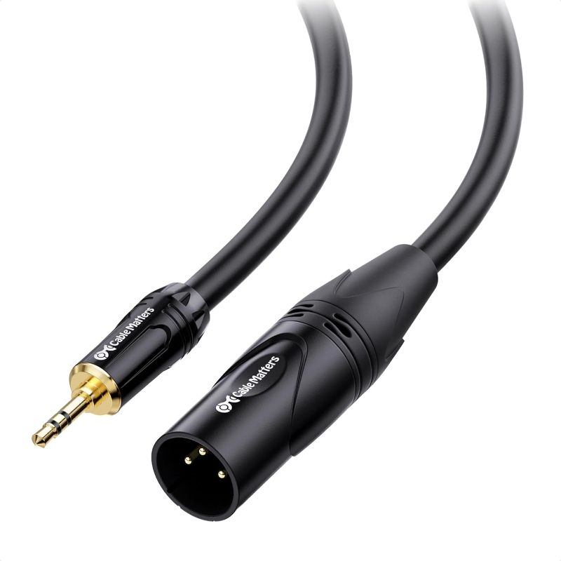 Photo 1 of Cable Matters 3.5mm to XLR Cable 15 ft, Male to Male XLR to 1/8 Inch Cable, XLR to 3.5mm Cable, Compatible with iPhone, iPod, MP3 Player, Laptop, Voice Recorder and More - 15 Feet
