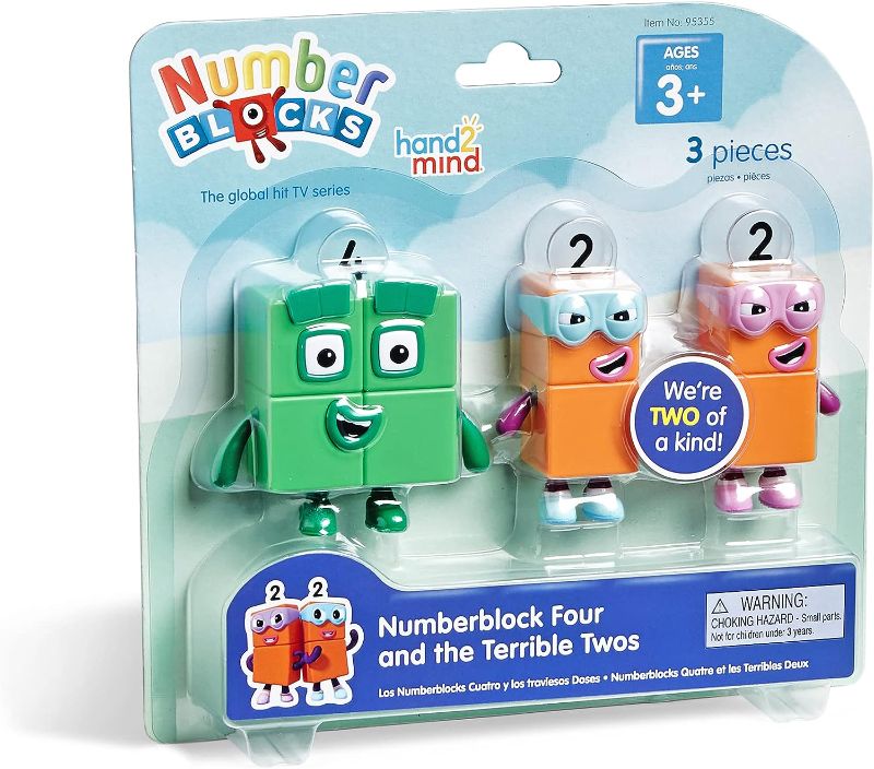 Photo 1 of hand2mind Numberblock Four and The Terrible Twos, Cartoon Action Figure Set, Toy Figures, Play Figure Playsets, Small Figurines for Kids, Number Toys, Math Toys for Kids 3-5, Birthday Gifts for Kids
