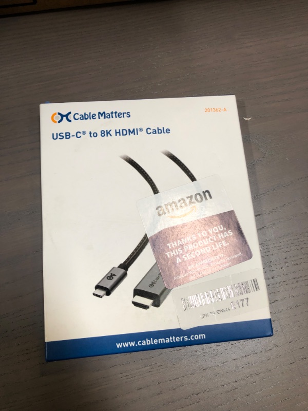 Photo 2 of Cable Matters 8K USB C to HDMI 2.1 Cable 6 ft, Support 4K 120Hz and 8K 60Hz HDR - Thunderbolt 3, Thunderbolt 4, USB4 Port Compatible - Max Resolution on Any MacBook via This Cable is 4K 60Hz