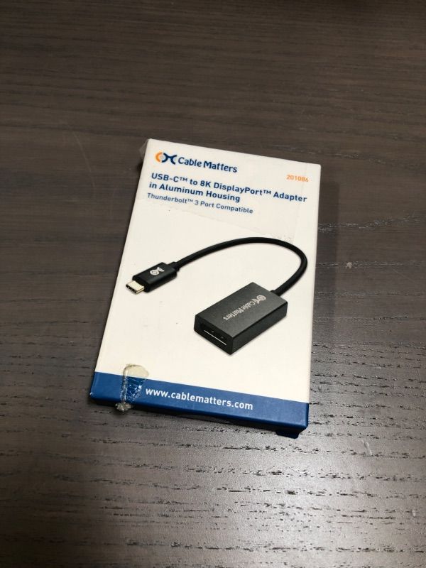 Photo 2 of Cable Matters 32.4Gbps USB C to DisplayPort 1.4 Adapter, 4K@240hz, 8K@60hz, and HDR Support -Thunderbolt 4 / USB4 Compatible with Oculus Rift S, iPad Pro, iPhone 15 Pro, MacBook Pro, XPS, Surface
