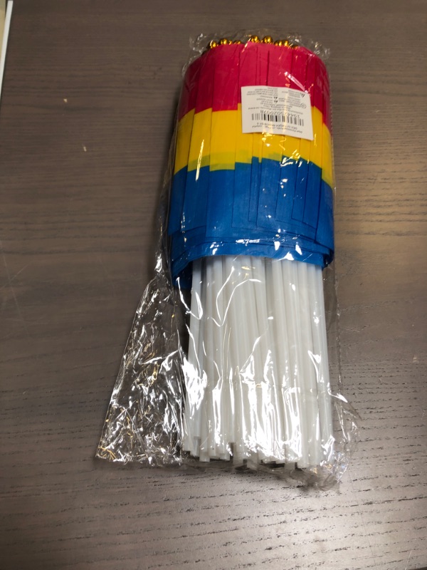 Photo 1 of Pansexual Pride Flag, LGBTQ Handheld Stick Flags (12 In, 60 Pack)