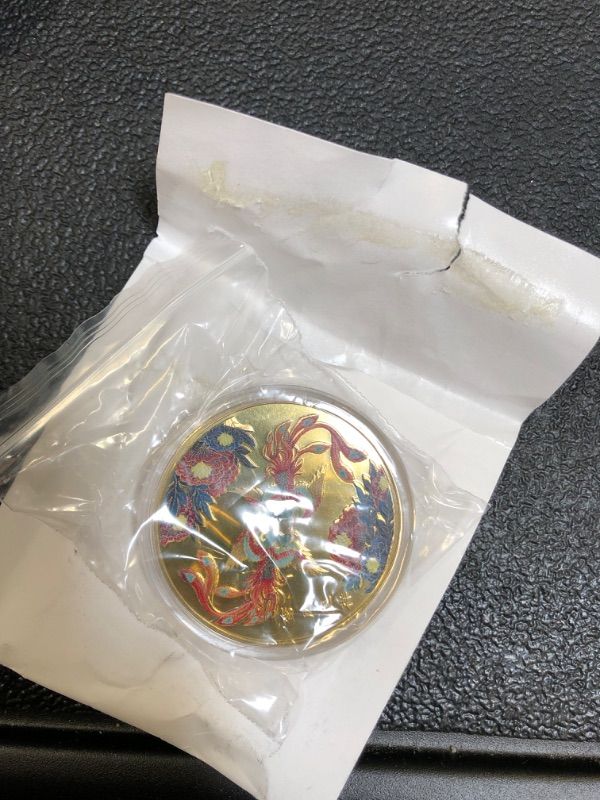 Photo 2 of Attract Good Fortune and Prosperity with Koi Fish Mysterious Pattern Lucky Coin - A Must-Have for Your Collection - Lottery Ticket Scratcher Tool