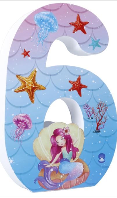 Photo 1 of Mermaid Number Table Sign Mermaid Birthday Party Background Decor Mermaid Party Table Centerpiece For Girl Kids Birthday Party Photography ornaments Table Sign (6)