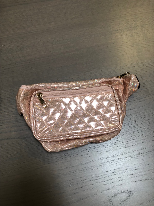 Photo 2 of Glittery Quilted Pink Fanny Pack