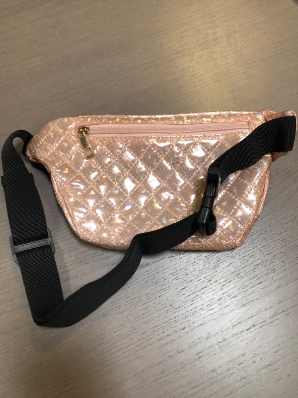 Photo 1 of Glittery Quilted Pink Fanny Pack