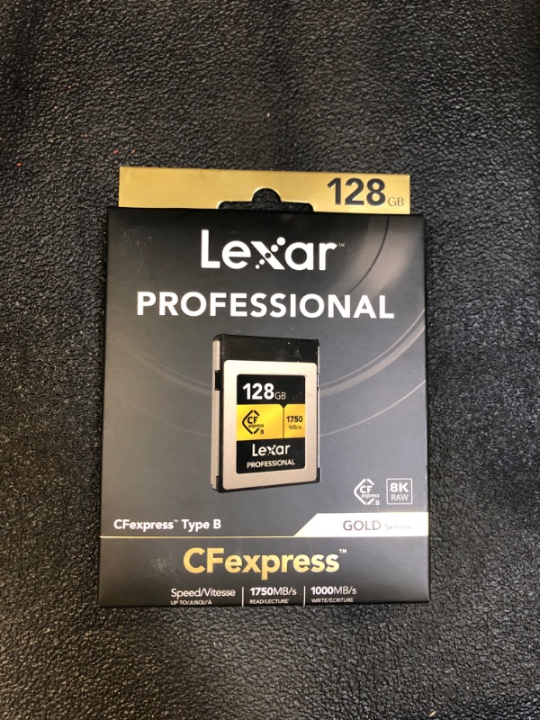 Photo 2 of Lexar 128GB Professional CFexpress Type B Memory Card GOLD Series, Up To 1750MB/s Read, Raw 8K Video Recording, Supports PCIe 3.0 and NVMe (LCXEXPR128G-RNENG)