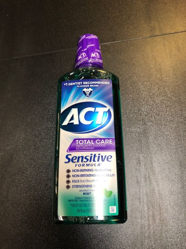 Photo 2 of Act Total Care Anticavity Fluoride Mouthwash Sensitive Formula Mint - 18 oz